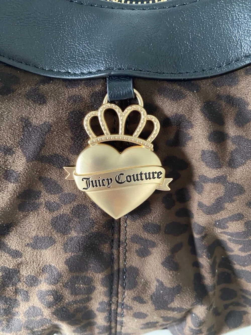 Juicy Couture Retro Glam Hobo Coho Handbag in Chocolate Leopard Animal Print NEW